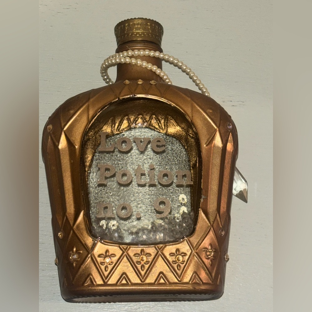 HAND DECORATED EMPTY CROWN ROYAL BOTTLE